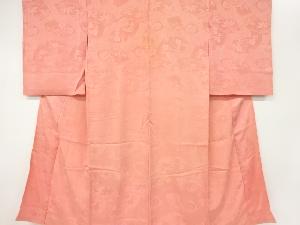 アンティーク　紋錦紗地紙に梅笹模様織出し長襦袢